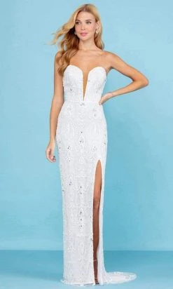 SCALA - 60266 Sweetheart Appliqued Sheath Gown