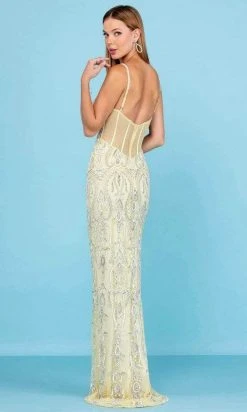 SCALA - 60266 Sweetheart Appliqued Sheath Gown