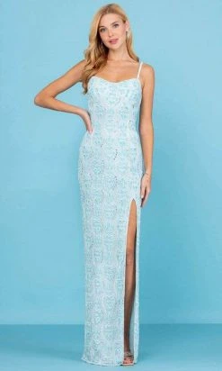 SCALA - 60286 Scoop Beaded Sheath Gown