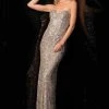Scala - Sweetheart Neckline Sequin Evening Dress 48464
