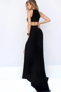 Sherri Hill - 32340 Sexy Winter Formal Jersey High Slit Dress