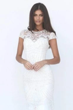 Sherri Hill - 50516 Illusion Neckline Cap Sleeve Beaded Mermaid Dress