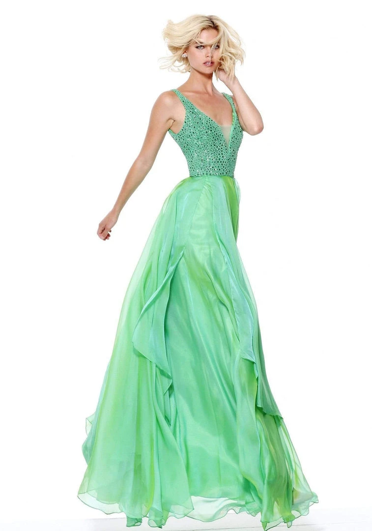 Sherri Hill - 50801 Plunging Bejeweled Bodice Long Dress 4 Sherri Hill - 50801 Plunging Bejeweled Bodice Long Dress