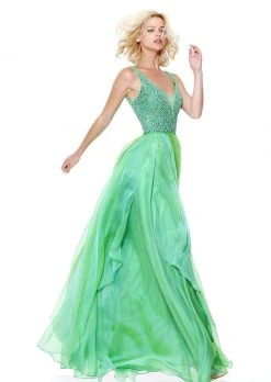 Sherri Hill - 50801 Plunging Bejeweled Bodice Long Dress 10 Sherri Hill - 50801 Plunging Bejeweled Bodice Long Dress
