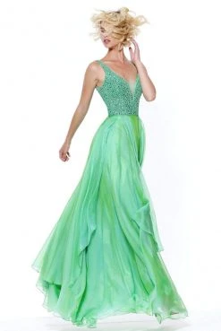 Sherri Hill - 50801 Plunging Bejeweled Bodice Long Dress 9 Sherri Hill - 50801 Plunging Bejeweled Bodice Long Dress