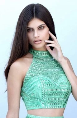 Sherri Hill - 50809 Two Piece Beaded High Neckline Chiffon Dress 14 Sherri Hill - 50809 Two Piece Beaded High Neckline Chiffon Dress