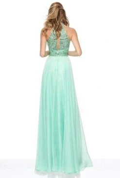Sherri Hill - 50809 Two Piece Beaded High Neckline Chiffon Dress 12 Sherri Hill - 50809 Two Piece Beaded High Neckline Chiffon Dress