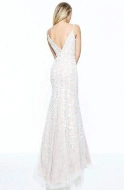 Sherri Hill - 50938 Long Plunging Lace Fitted Trumpet Dress