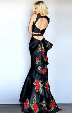 Sherri Hill - 51027 Two Piece Halter Floral Print Mermaid Dress