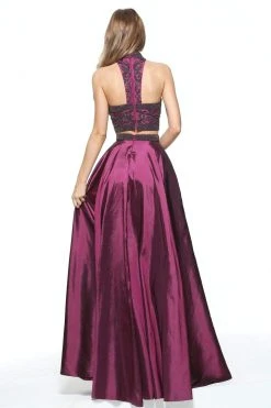 Sherri Hill - 51061 Beaded Two Piece High Halter A Line Dress