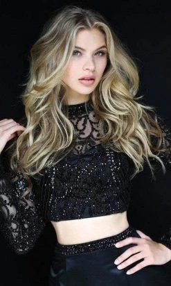 Sherri Hill - 51107 Beaded Two Piece High Neck Winter Formal Dress