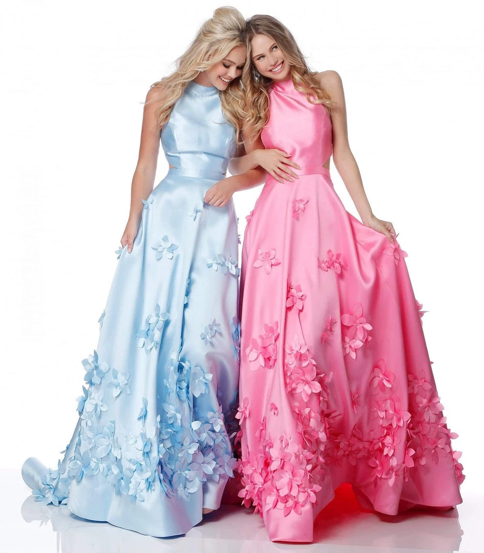 Sherri Hill - 51116 Long Floral Appliqued Pageant A Line Dress 6 Sherri Hill - 51116 Long Floral Appliqued Pageant A Line Dress