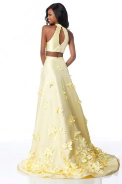 Sherri Hill - 51116 Long Floral Appliqued Pageant A Line Dress