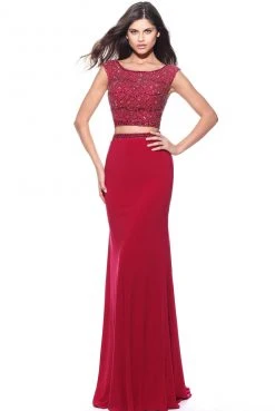 Sherri Hill - 51125 Beaded Two Piece Scoop Long Dress