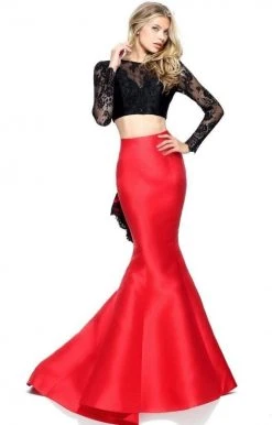 Sherri Hill - 51169 Two Piece Lace Long Sleeve Mermaid Dress