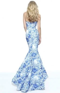Sherri Hill - 51198 Strapless Printed Mermaid Dress With Train