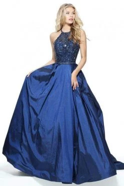 Sherri Hill - 51242 Beaded Halter Bodice Taffeta Ballgown
