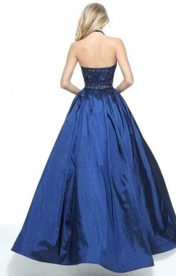 Sherri Hill - 51242 Beaded Halter Bodice Taffeta Ballgown