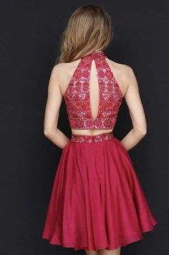 Sherri Hill - 51297 Beaded High Halter Two Piece Short Dress 11 Sherri Hill - 51297 Beaded High Halter Two Piece Short Dress