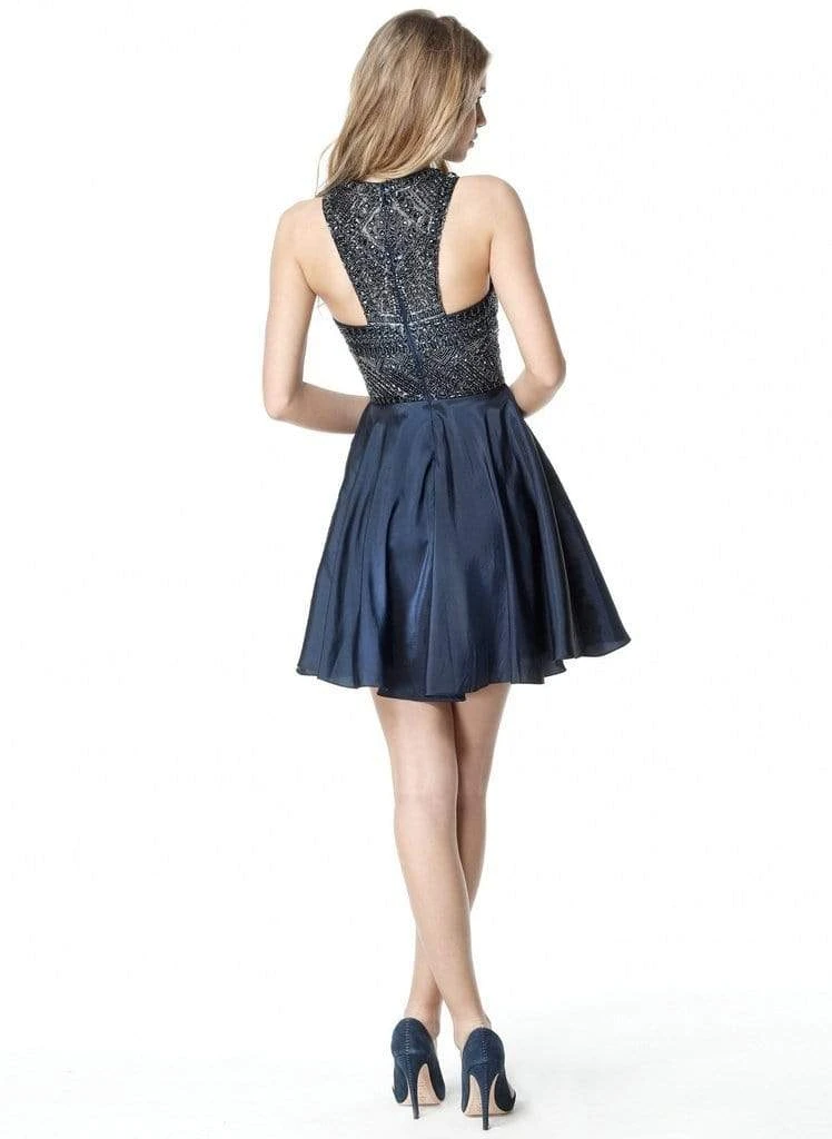 Sherri Hill - 51302 Short Beaded Full Figured Halter Dress 4 Sherri Hill - 51302 Short Beaded Full Figured Halter Dress