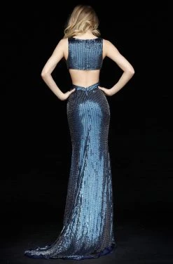 Sherri Hill - 51364 Beaded Plunging V-neck Sheath Dress