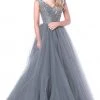 Sherri Hill - 51447 Embellished Wide V-neck Ballgown
