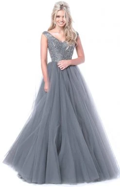 Sherri Hill - 51447 Embellished Wide V-neck Ballgown