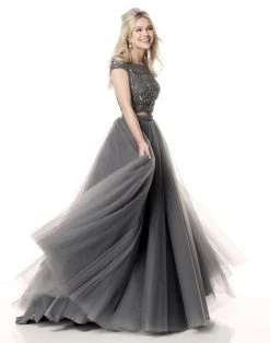 Sherri Hill - 51449 Scallop-Motif Beaded Two-Piece Ballgown