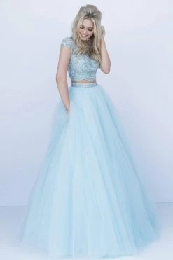 Sherri Hill - 51449 Scallop-Motif Beaded Two-Piece Ballgown