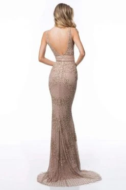 Sherri Hill - 51475 Beaded Deep V-neck Fitted Dress With Train 19 Sherri Hill - 51475 Beaded Deep V-neck Fitted Dress With Train