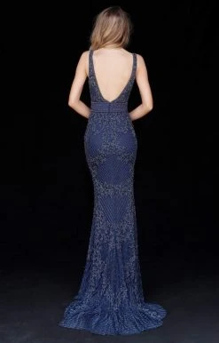 Sherri Hill - 51475 Beaded Deep V-neck Fitted Dress With Train 12 Sherri Hill - 51475 Beaded Deep V-neck Fitted Dress With Train