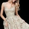 Sherri Hill - 51521 Short Sweetheart Metallic Lace A Line Dress 1 Sherri Hill - 51521 Short Sweetheart Metallic Lace A Line Dress