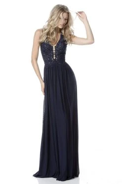 Sherri Hill - 51553 Plunging Halter A Line Evening Dress