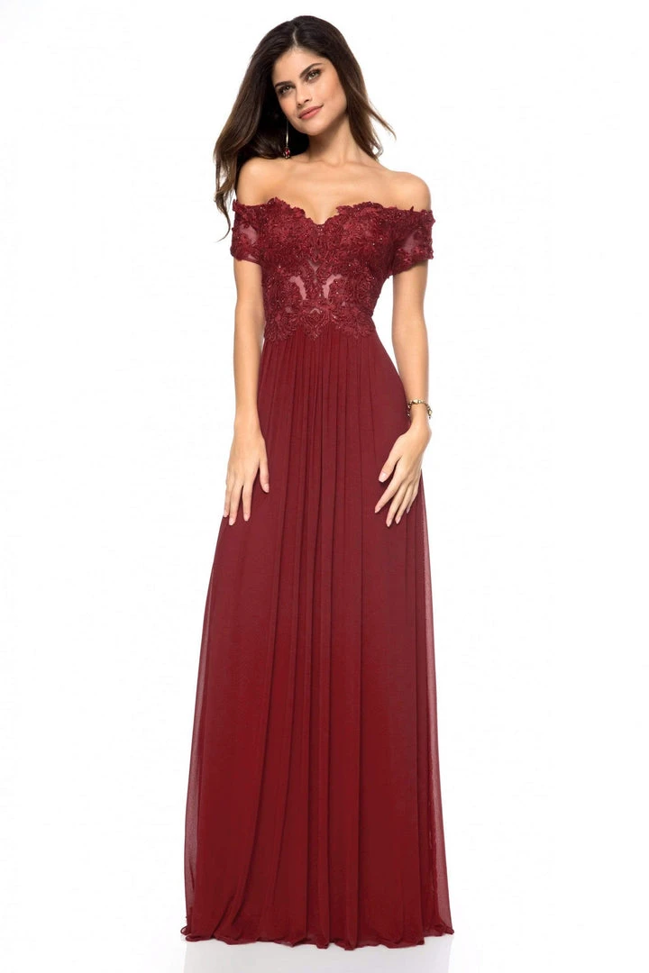 Sherri Hill - 51556 Beaded Lace Off-Shoulder A-Line Dress 6 Sherri Hill - 51556 Beaded Lace Off-Shoulder A-Line Dress