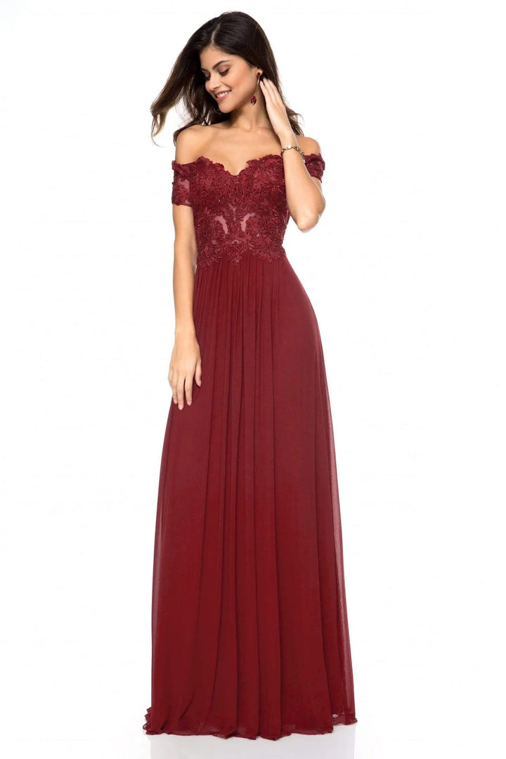 Sherri Hill - 51556 Beaded Lace Off-Shoulder A-Line Dress 8 Sherri Hill - 51556 Beaded Lace Off-Shoulder A-Line Dress