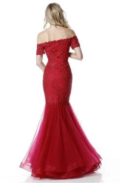 Sherri Hill - 51565 Off The Shoulder Beaded Mermaid Dress