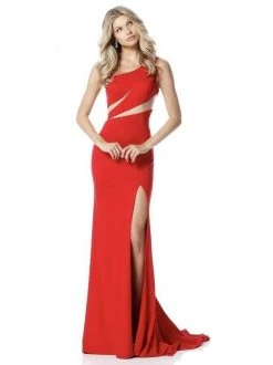 Sherri Hill - 51570 One Shoulder Sheer Cutouts Dress
