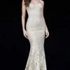 Sherri Hill - 51571 Metallic Lace Fitted Mermaid Dress