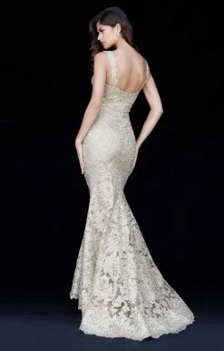 Sherri Hill - 51571 Metallic Lace Fitted Mermaid Dress