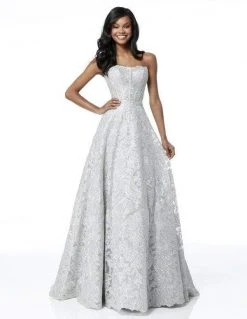 Sherri Hill - 51572 Strapless Sweetheart Lace Evening Dress