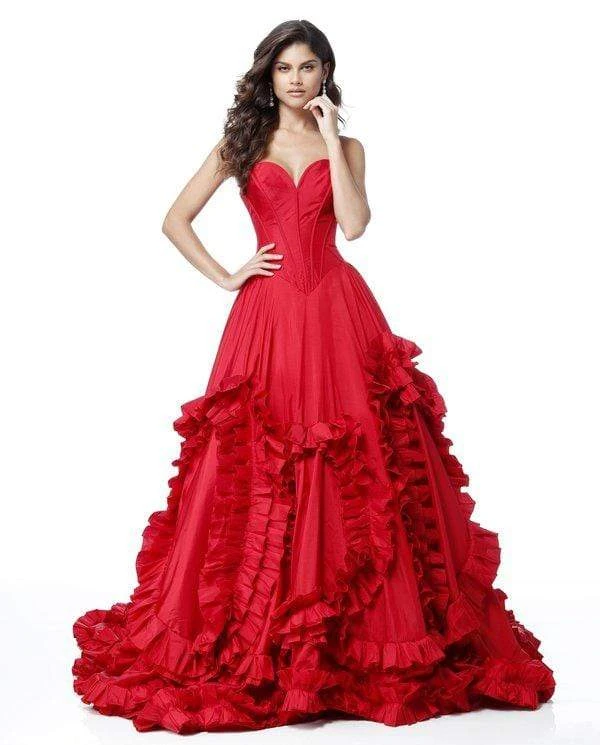 Sherri Hill - 51578 Long Plunging Sweetheart Ruffled Ballgown 9 Sherri Hill - 51578 Long Plunging Sweetheart Ruffled Ballgown