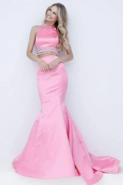 Sherri Hill - 51581 Two Piece Halter Satin Mermaid Dress