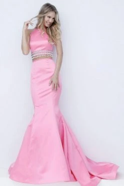 Sherri Hill - 51581 Two Piece Halter Satin Mermaid Dress
