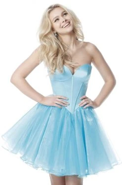 Sherri Hill - 51582 Short Satin Sweetheart Organza A-line Dress 11 Sherri Hill - 51582 Short Satin Sweetheart Organza A-line Dress