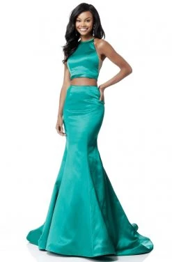 Sherri Hill - 51585 Two Piece Mermaid Dress With Sweep Train 8 Sherri Hill - 51585 Two Piece Mermaid Dress With Sweep Train