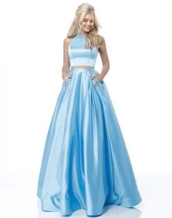 Sherri Hill - 51587 Two Piece A Line Dress With Beaded Pockets