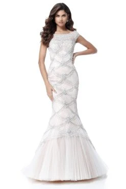 Sherri Hill - 51593 Beaded Lace Bateau Mermaid Dress