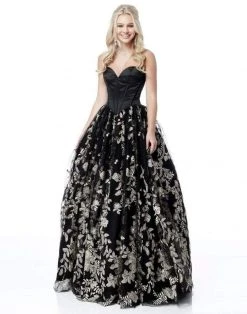 Sherri Hill - 51595 Strapless Corset Bodice Tulle Ballgown