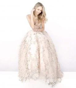 Sherri Hill - 51595 Strapless Corset Bodice Tulle Ballgown