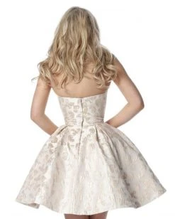 Sherri Hill - 51598 Strapless Metallic Print Taffeta A-line Dress